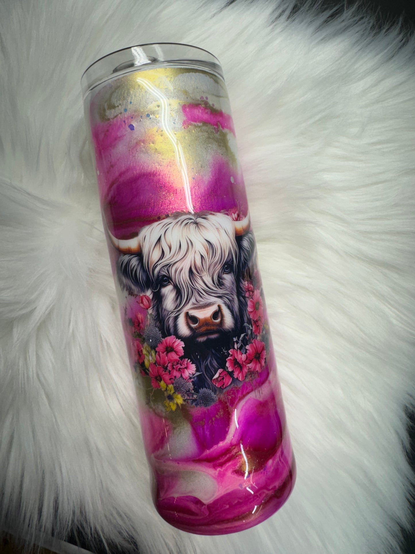 20 oz swirl cow tumbler