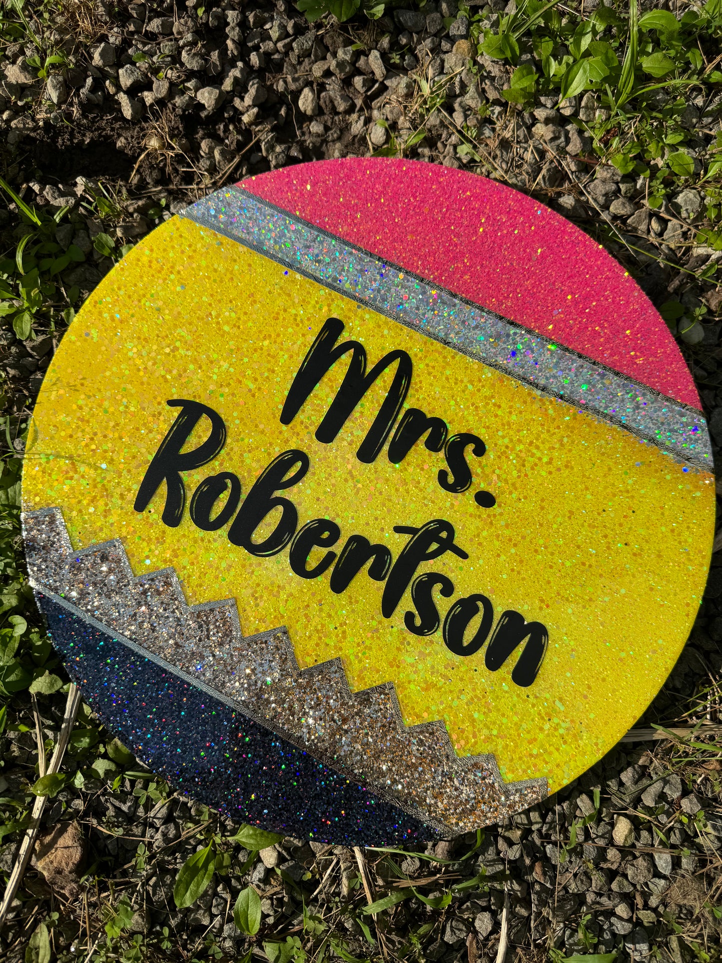 Glitter Pencil Door Sign