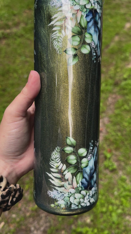 30 oz floral color shift tumbler