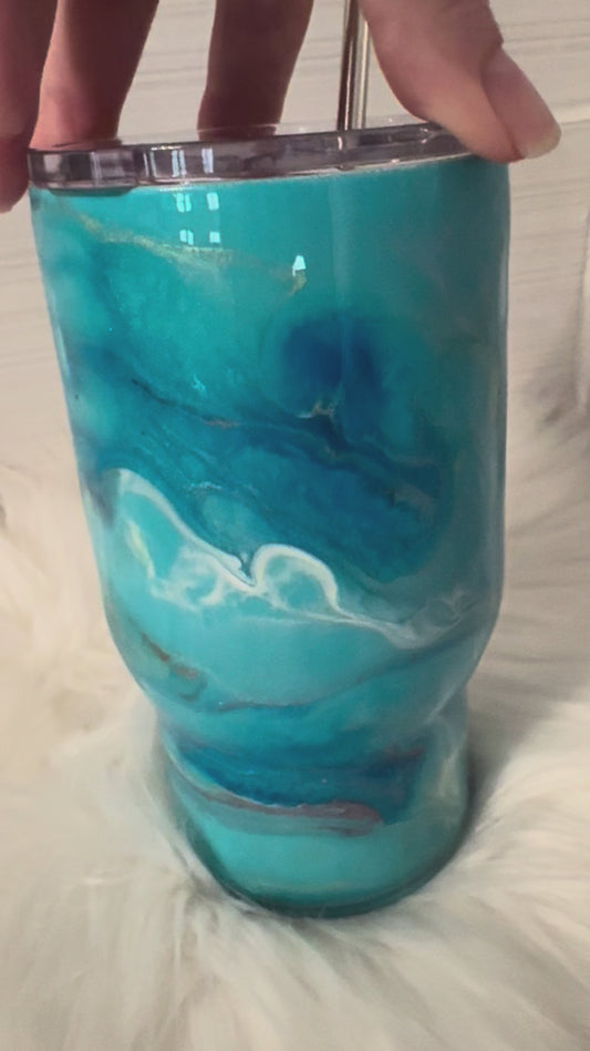 18 oz Blue Swirl Tumbler